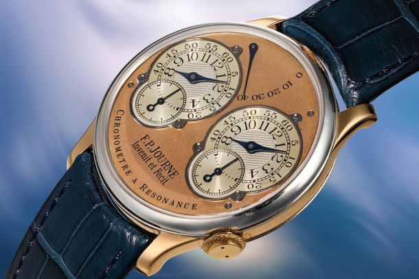 F.P. Journe Chronomètre à Résonance Souscription No. 007: One of only two examples in platinum and pink gold with a pink-gold dial: