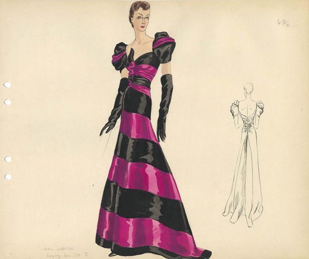 Elsa Schiaparelli —
Collection Drawing
Winter 1938-1939
Drawing
Musée des Arts décoratifs
© Les Arts Décoratifs

