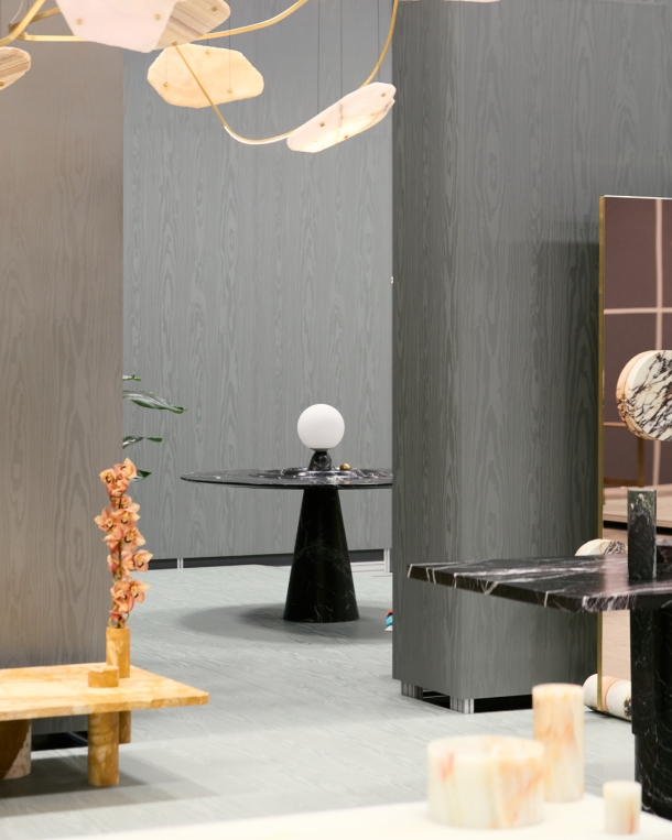 Stone as light. SERAFINI at Salone Raritas, Salone del Mobile.Milano 2026. | Photography courtesy Salone del Mobile.Milano 2026.