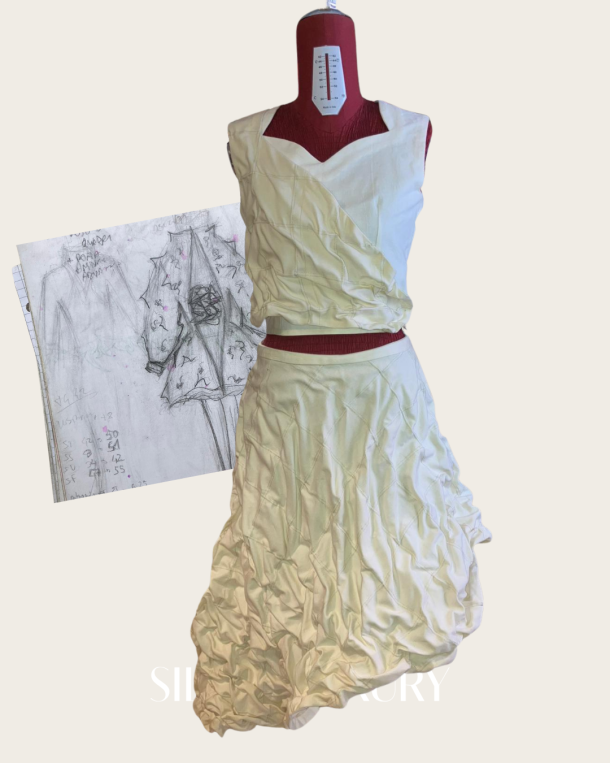 Hand touching the planted textile surface of the fabricGREEN system