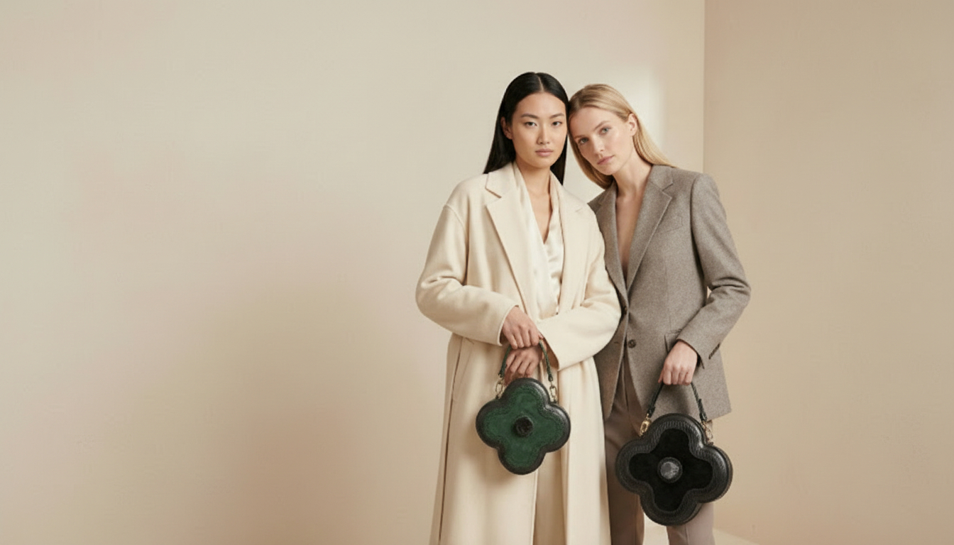 In Japanese iconography, the Oriental Stork stands for dignity and longevity. Tanja Storchli dedicated a handbag to it — and every Boyciana is made only once, because every wearer composes it herself.