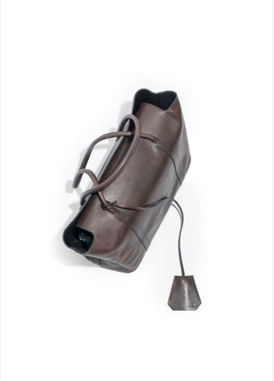 Hermes Initiale bag in dark brown Barenia calfskin, designed by Martin Margiela in 2002, lot 178