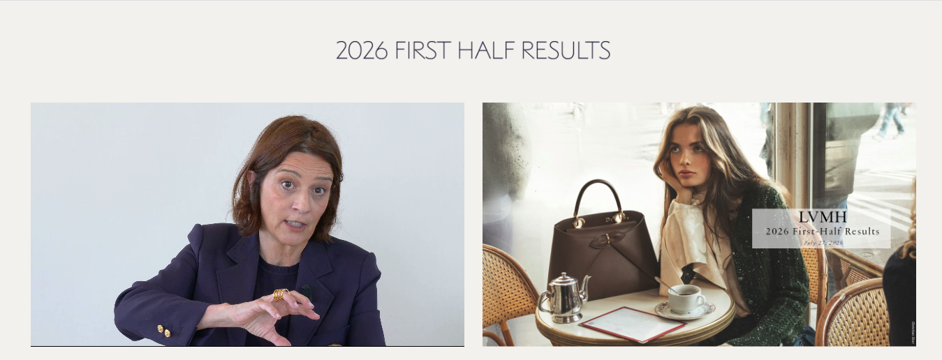 Cécile Cabanis presenting LVMH's first-half 2026 results on 27 July 2026. | Screenshot: The Silent Luxury.