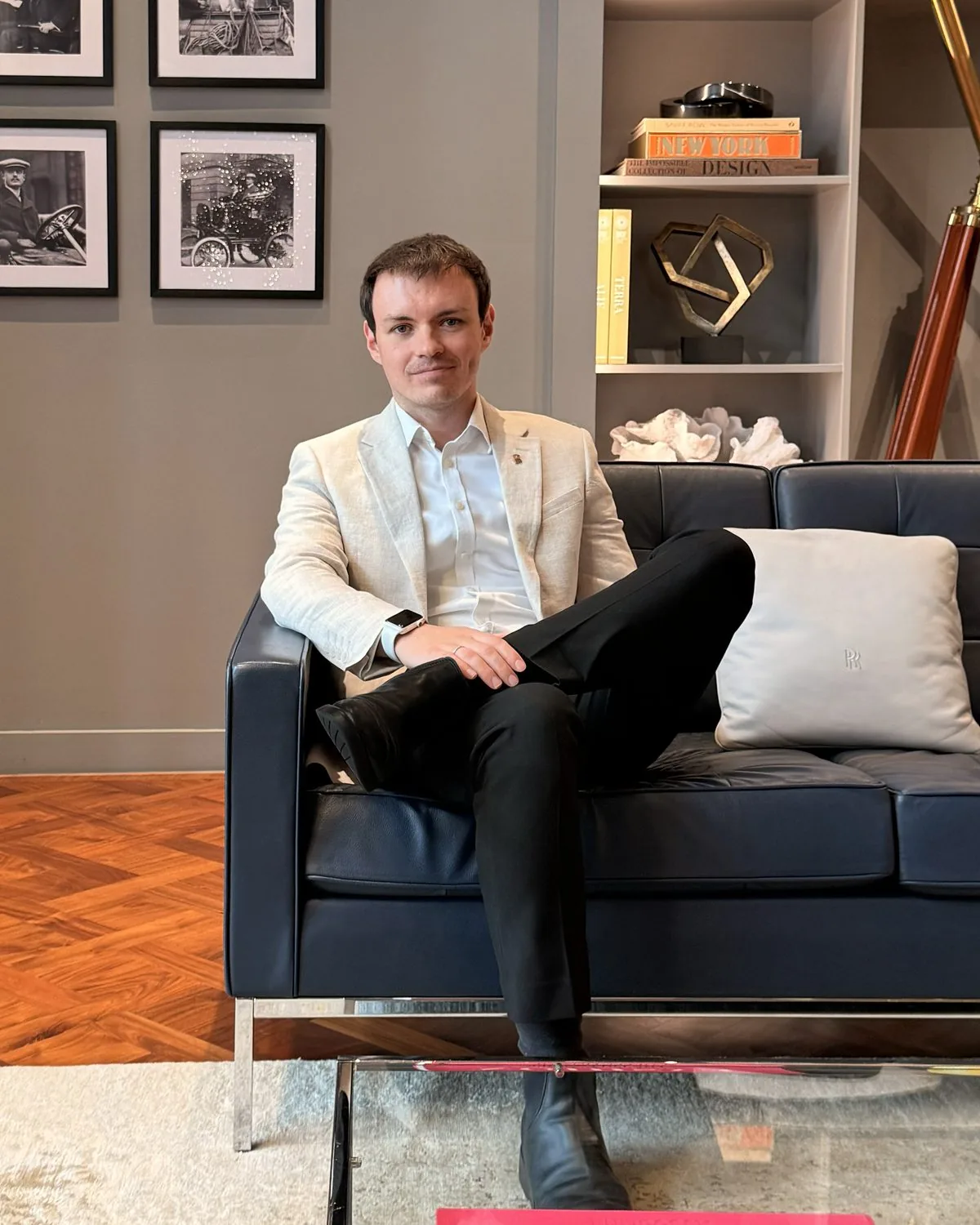 Ieuan Hatherall, Bespoke designer at Rolls-Royce Motor Cars, in the marque's showroom.