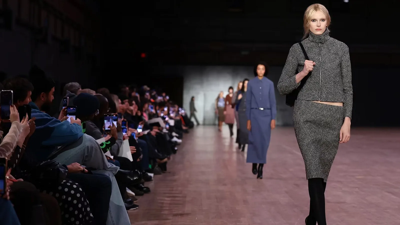 Marc Jacobs opened New York Fashion Week on 9 February 2026 in the near-empty Park Avenue Armory, returning to the low-slung plaids and greige knits of the collection that cost him his job in 1992. Courtesy of Marc Jacobs.