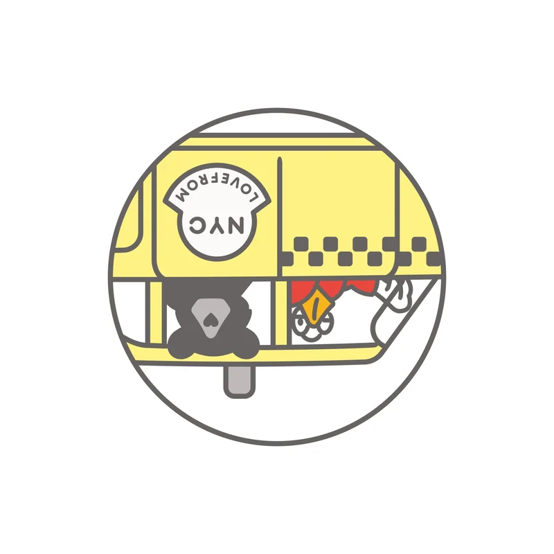 Yellow New York taxi patch made for Moncler Fifth Avenue, one of six limited-edition patches exclusive to the store.