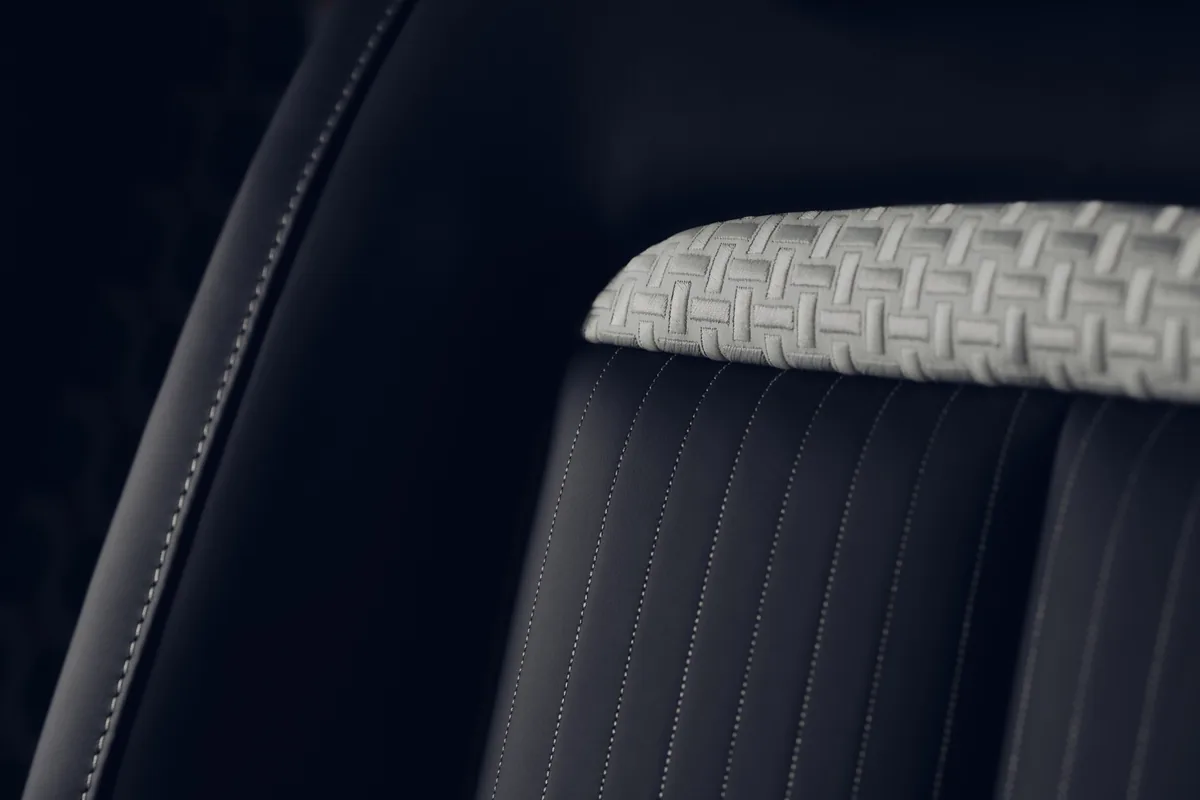 Arctic White seat insert with the basket weave developed for the Rolls-Royce Ghost Savile Row
