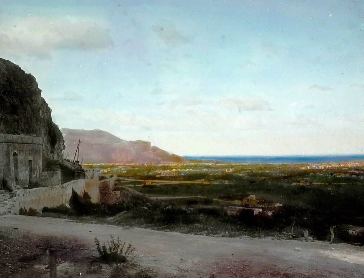 The Conca d'Oro, the plain of citrus groves around Palermo, seen from the road to Monreale in 1932