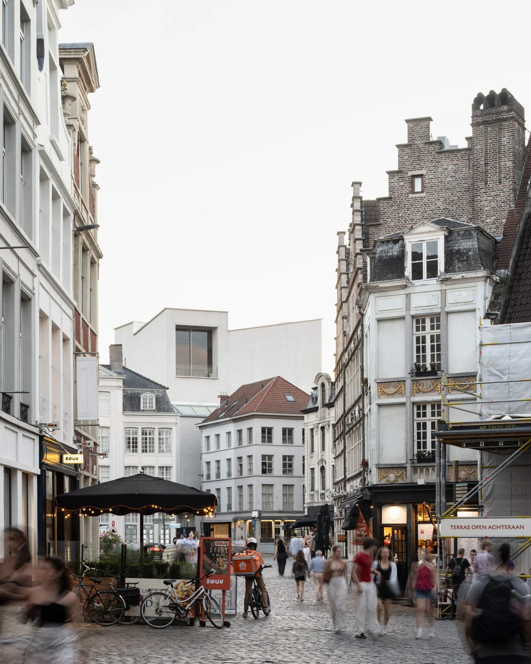 Design Museum Gent's new wing rising between historic facades in Ghent