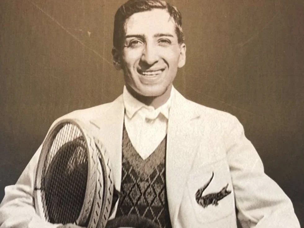 René Lacoste and the crocodile that began on his blazer. Courtesy of Lacoste