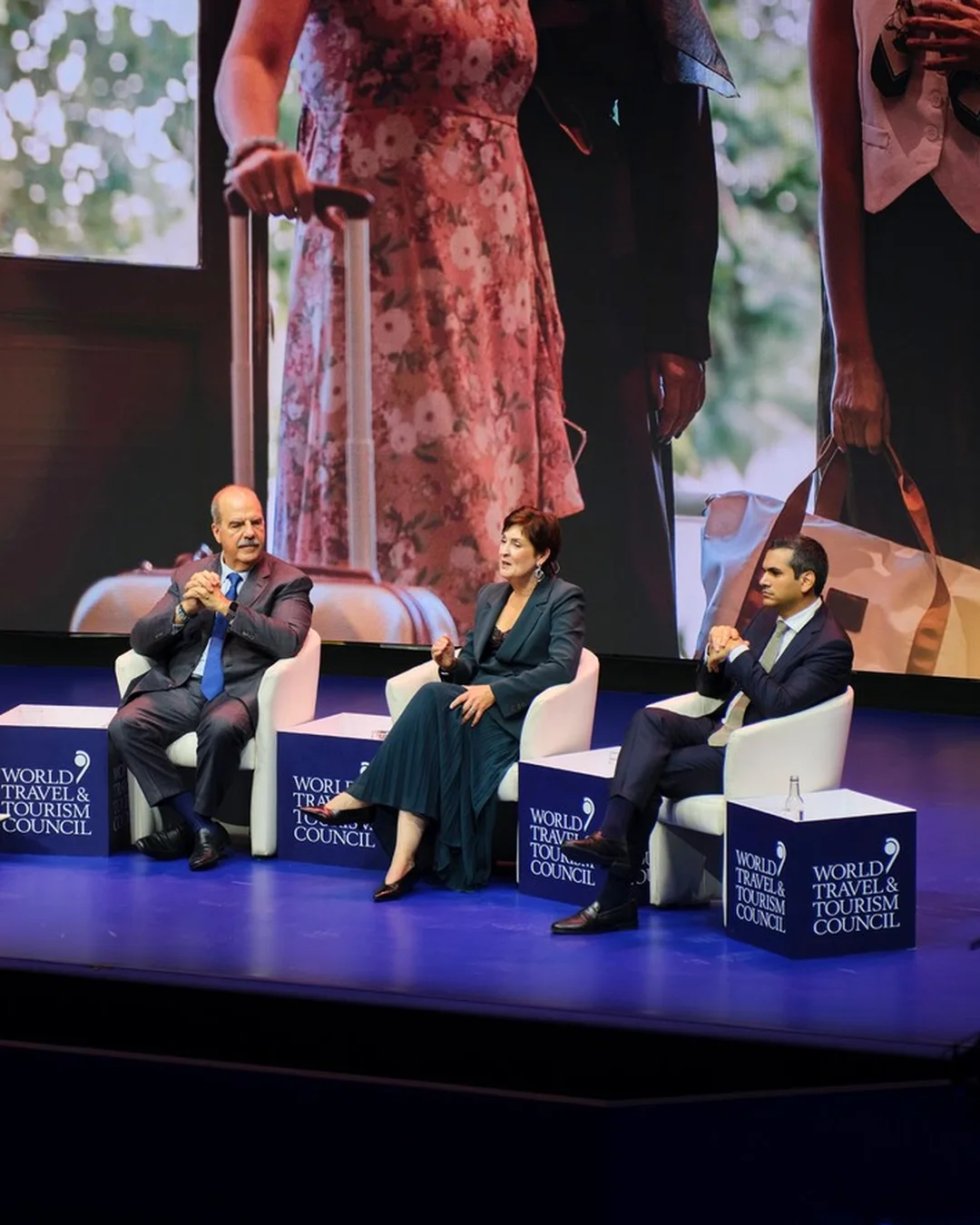 Matthew Upchurch, Andrea Grisdale and Julian Kassum on the small business panel at the WTTC Global Summit 2026 in Valletta
