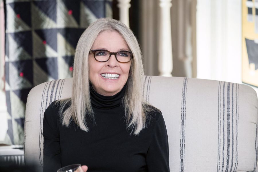 Diane Keaton at an Interview smiling