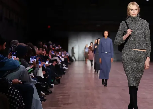 Marc Jacobs opened New York Fashion Week on 9 February 2026 in the near-empty Park Avenue Armory, returning to the low-slung plaids and greige knits of the collection that cost him his job in 1992. Courtesy of Marc Jacobs.