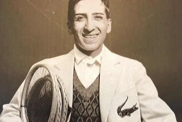 René Lacoste and the crocodile that began on his blazer. Courtesy of Lacoste