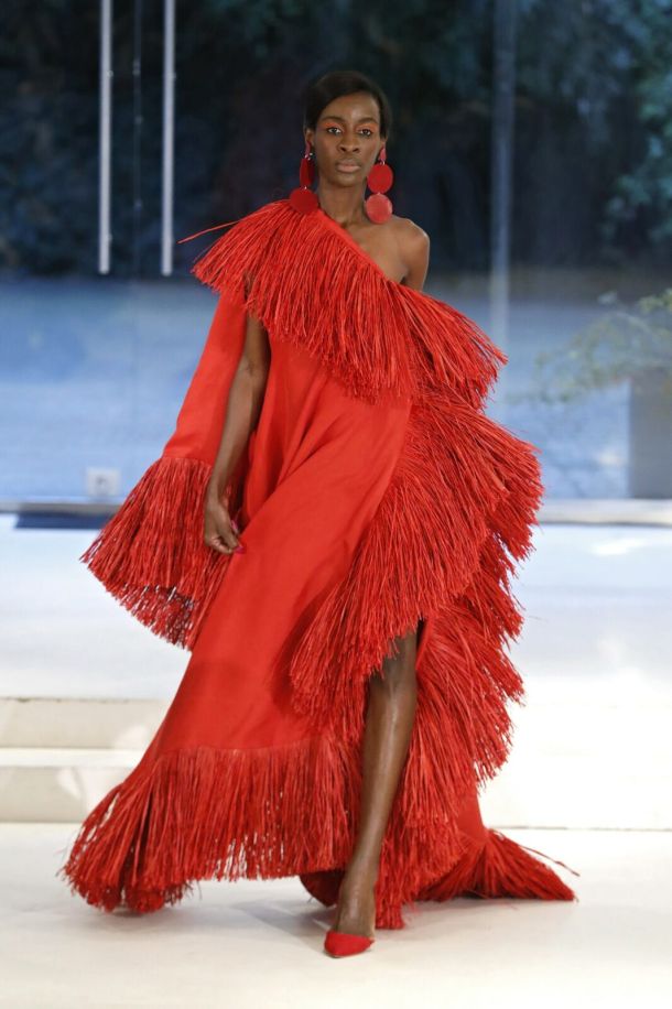 Imane Ayissi Couture Fashion Show, Collection Spring Summer 2022 presented during Paris Fashion Week.
Runway look # 0021