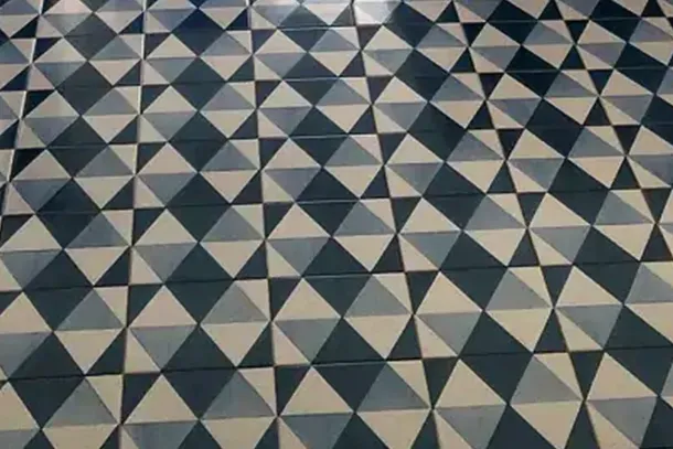 Gio Ponti's tile pattern for the Hotel Parco dei Principi in Sorrento, 1960 to 1962. Photo: Eva Winterer