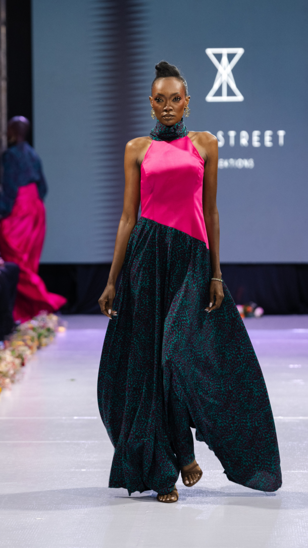 AfroStreet Kollections by Yvonne Odhiambo at her third NFW outing: Nairobi urban culture brought into vibrant African-print streetwear.