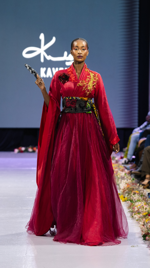 John Kaveke at Season 8: twenty-seven years of Kenyan menswear extending into ceremonial gown, with Maasai heritage and Japanese tailoring resolved at the seam.