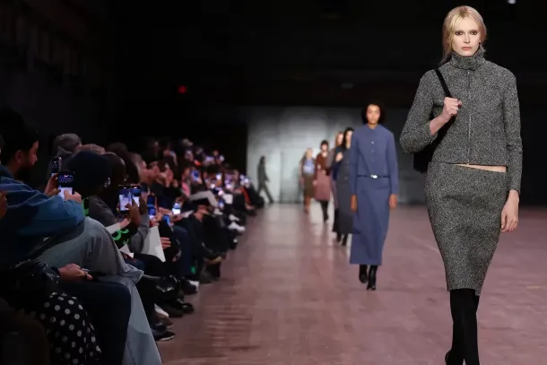 Marc Jacobs opened New York Fashion Week on 9 February 2026 in the near-empty Park Avenue Armory, returning to the low-slung plaids and greige knits of the collection that cost him his job in 1992. Courtesy of Marc Jacobs.