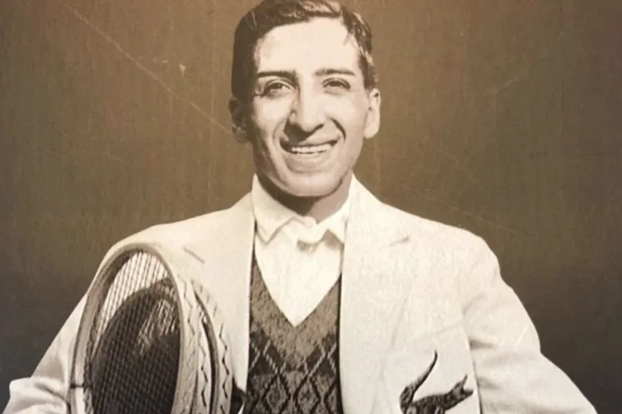 René Lacoste and the crocodile that began on his blazer. Courtesy of Lacoste